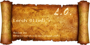 Lerch Olivér névjegykártya
