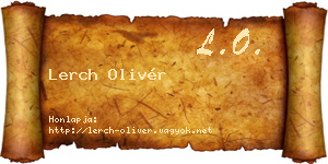 Lerch Olivér névjegykártya